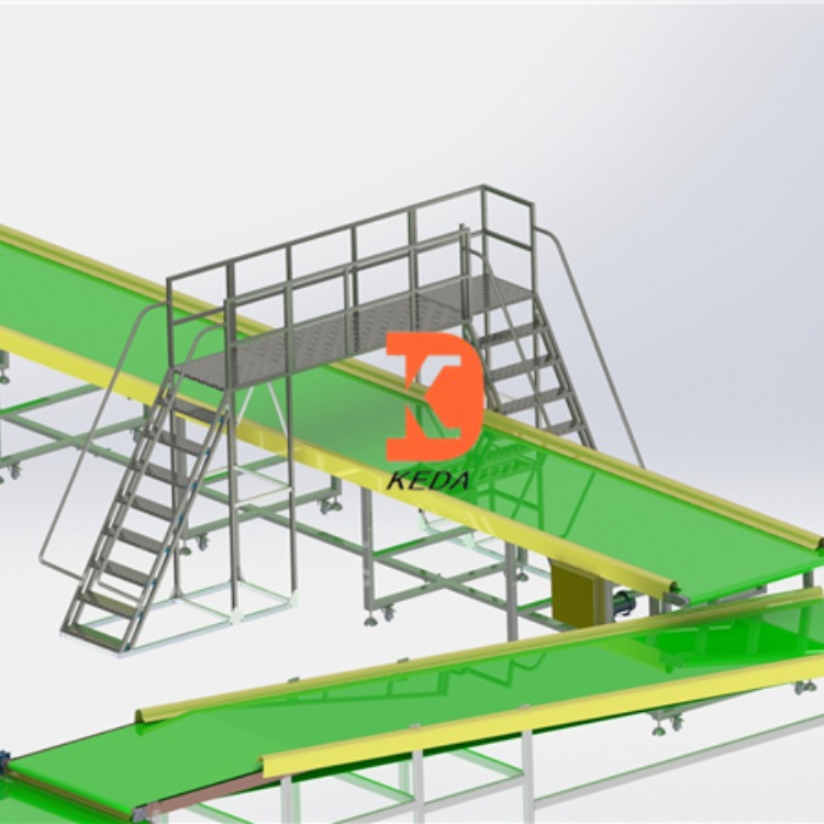 柯达跨线梯平台简易自动化生产线跨梯流水线跨线步梯多入口组装拆卸