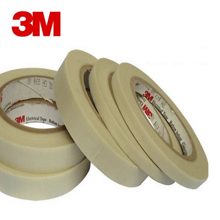 3M69耐高温绝缘阻燃单面纤维耐磨电器胶布 3M69玻璃布胶带